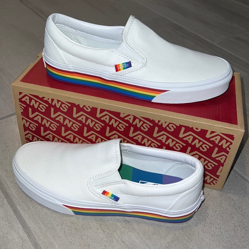 COPY - π³οΈβπ VANS CLASSIC SLIP ON RAINBOW PRIDE SHOES UNISEX π³οΈβπ LGBTQIA - Picture 6 of 6